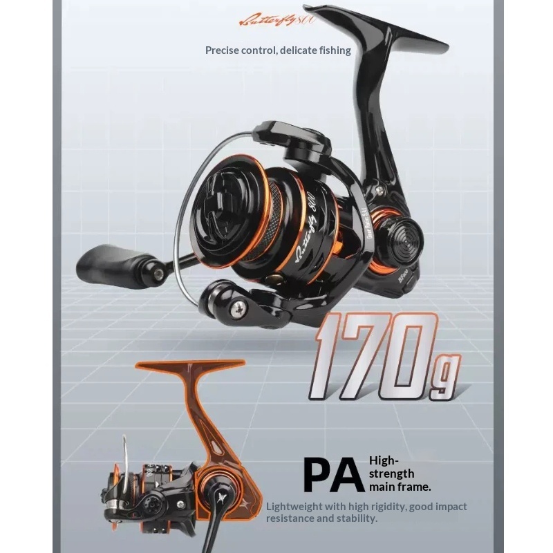 Abu Garcia Reel Revo - Kołowrotek spinningowy Butterfly rozmiar 800, ultralekki,
