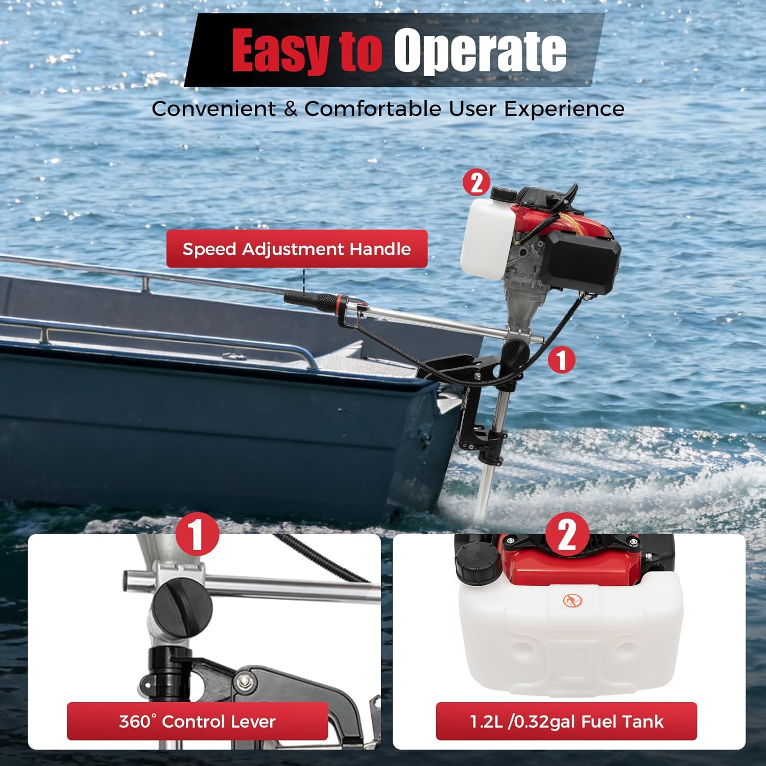 Silnik zaburtowy 4HP, 4-suwowy – Fishing Boat Outboard Motor recenzja i cena